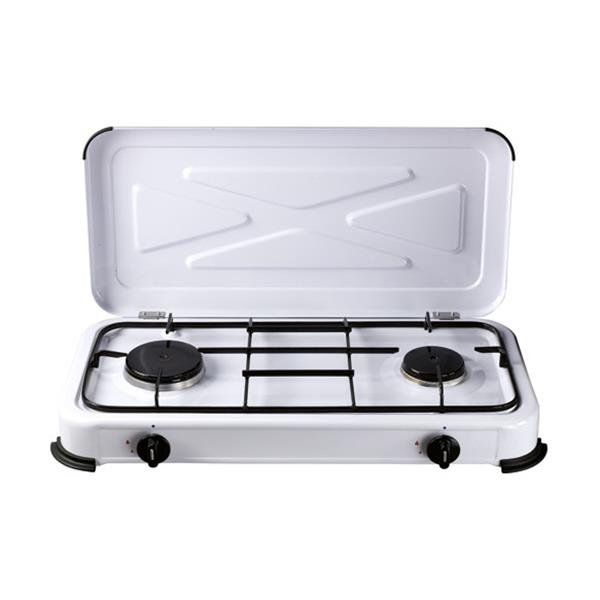 COCINA A GAS 2 FUEGOS PORTATIL CON TAPA 580 X 330 X 90 MM 1,4/1,2 KW VIVAHOGAR