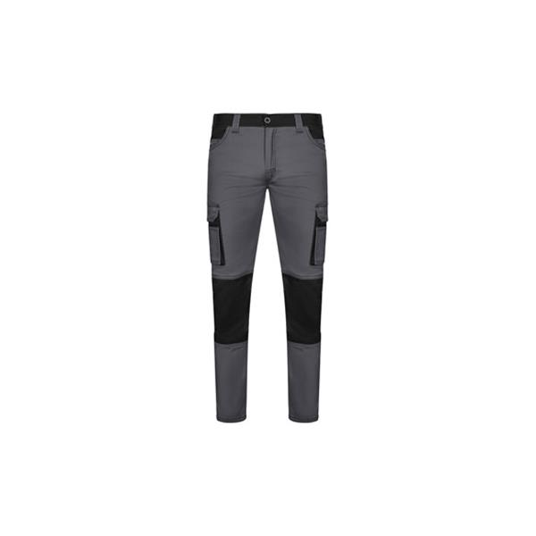 PANTALON STRETCH 240 GR SOLID MATCH GRIS / NEGRO TALLA 44