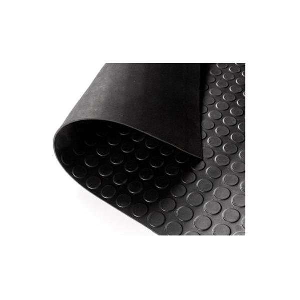 PAVIMENTO CAUCHO CIRCULOS 3 MM NEGRO ROLLO 10 M X 1 M ANCHO