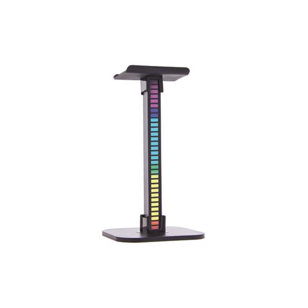 SOPORTE PARA AURICULARES CON BARRA DE LUZ LED RGB DIGITAL RECARGABLE USB MUSIC SYNC DISPLAY 12 PCS