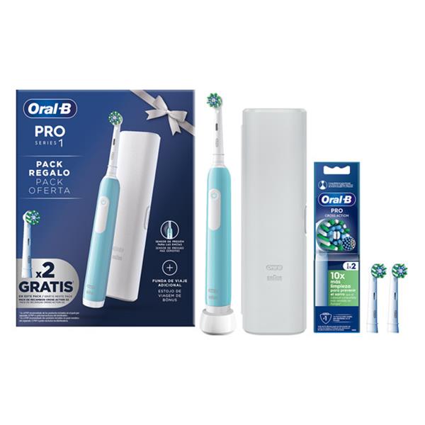 CEPILLO DENTAL PRO1 + FUNDA + 2 CABEZALES TURQUESA