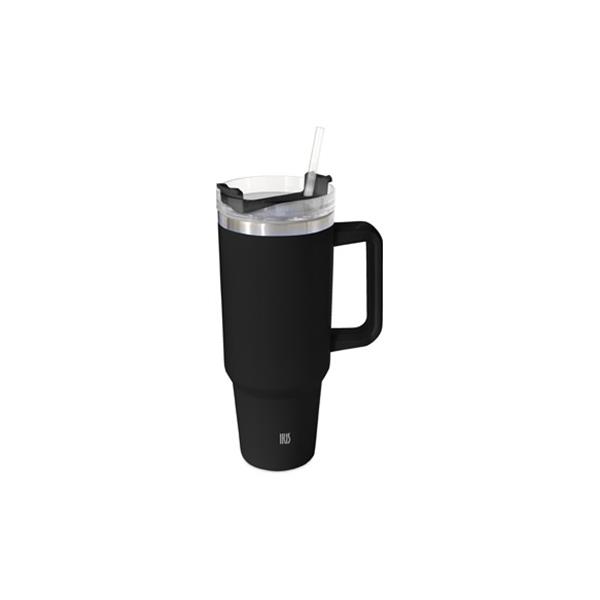 TAZA TERMICA BLUESKI CON CAÃ?A 1200 ML NEGRO