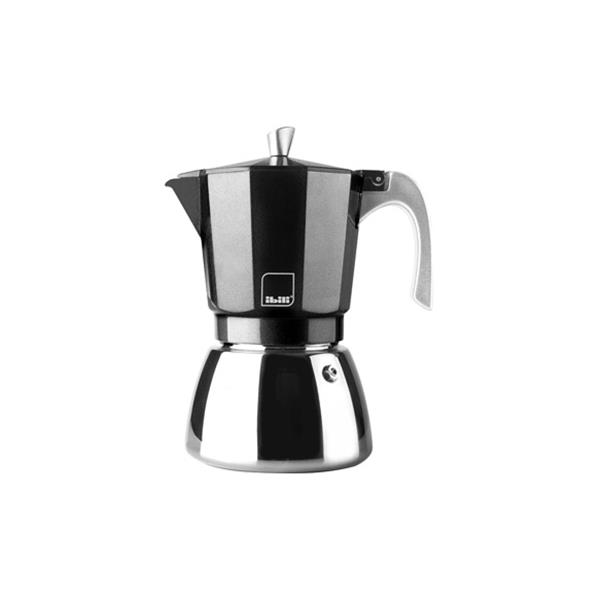 CAFETERA ACERO + ALUMINIO INDUCCION ELBA 6 TAZAS NEGRA