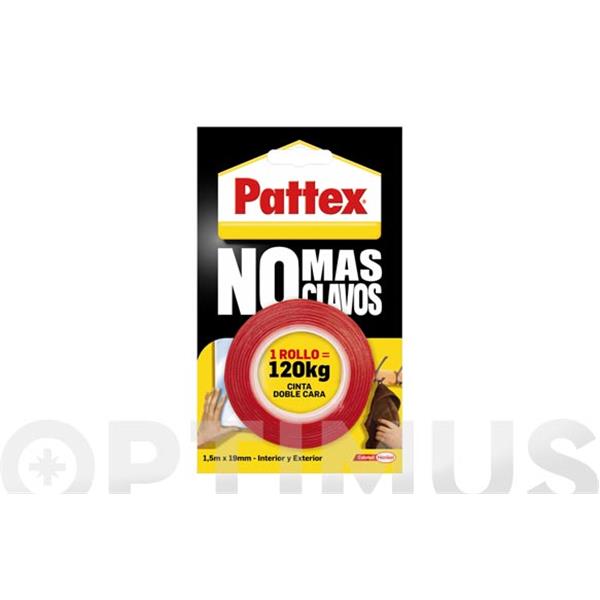 CINTA ADHESIVA DOBLE CARA EXTRAFUERTE NO MAS CLAVOS 1,5M*19MM PATTEX