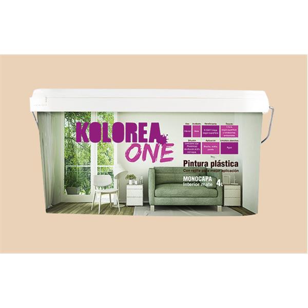 PINTURA PLASTICA ARENA INTERIOR MONOCAPA ONE 4 LT KOLOREA