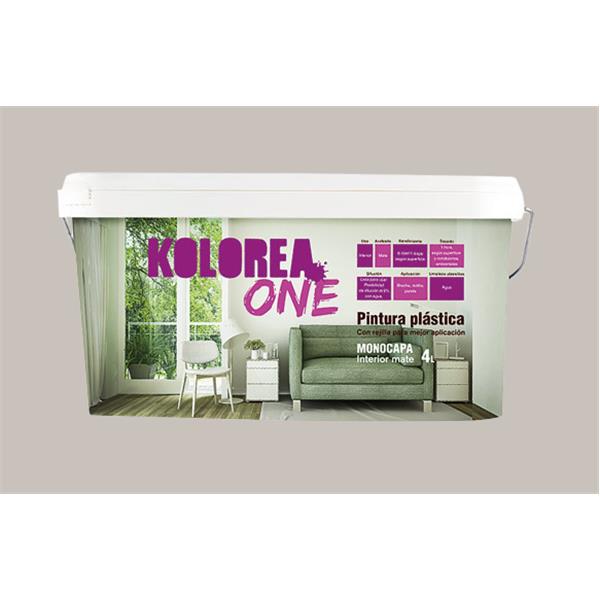 PINTURA PLASTICA GRIS URBAN INTERIOR MONOCAPA ONE 4 LT KOLOREA