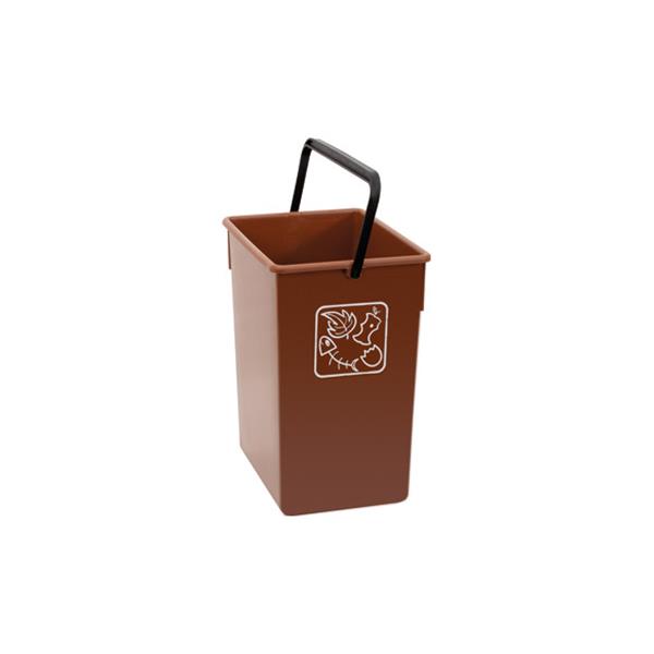 CUBETA RECICLAR 20 X 28 X 34 CM CON ASA 15 L MARRON