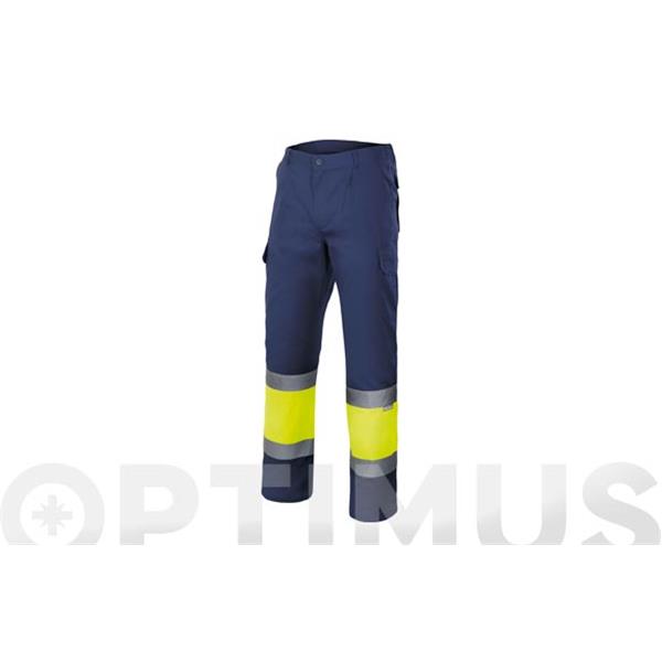 PANTALÓN BICOLOR ALTA VISIBILIDAD (AMARILLO/AZUL MARINO) TALLA L VELILLA