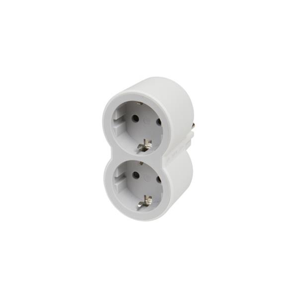 ADAPTADOR FRONTAL DOBLE 10/16A ENTRADA HORIZONTAL BLANCO/GRIS LEGRAND