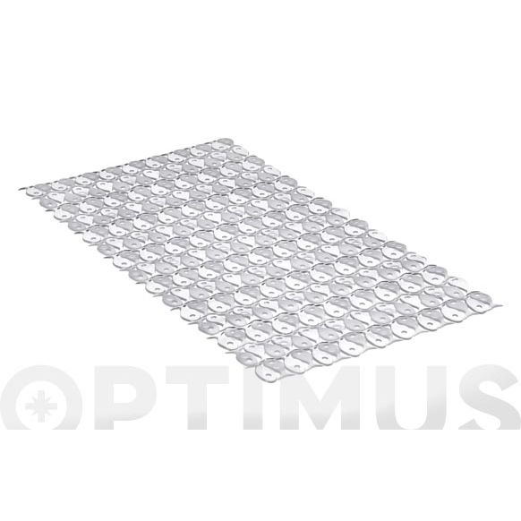 ALFOMBRA BAÑO ANTIDESLIZANTE CON VENTOSAS PVC 54 X 54 CM TRASLUCIDA TATAY