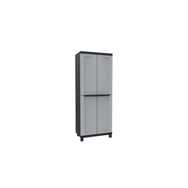 ARMARIO RESINA ESCOBERO 2 PUERTAS NEGRO GRIS TWIST BLACK 68 X 39 X 170 CM