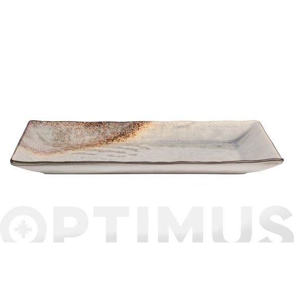 BANDEJA STONEWARE BICOLOR IRREGULAR 32 X 17 CM PENGO