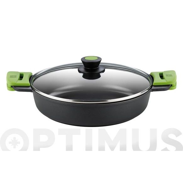 CAZUELA BAJA ALUMINIO FUNDIDO CON TAPA PRIOR 24 CM INDUCCION