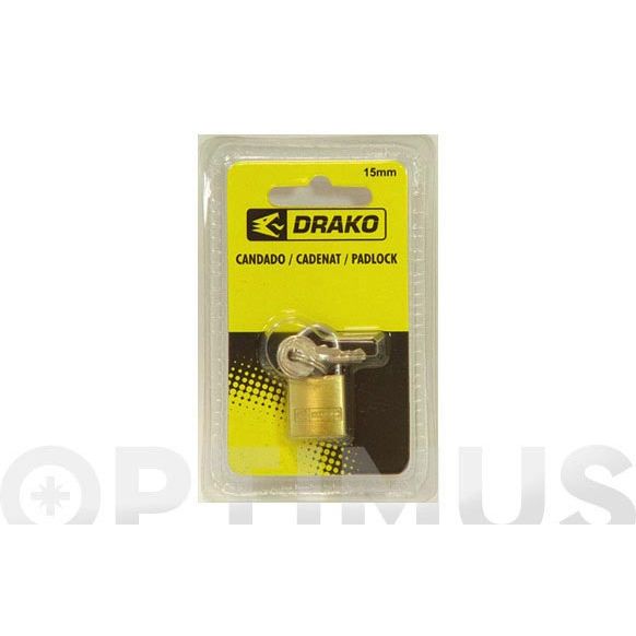 CANDADO LATON BLISTER 15 MM DRAKO