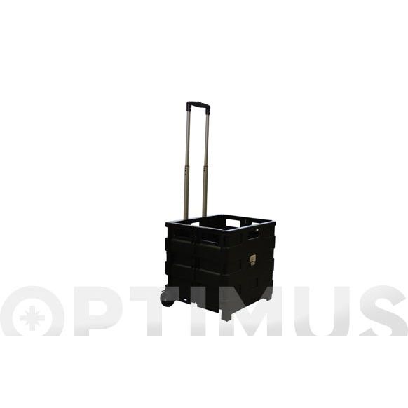 CARRO - CAJA PLEGABLE NEGRO 42X38X40,5 CM QF+