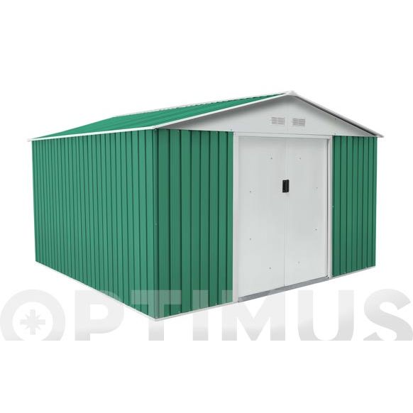 CASETA METALICA BEDFORD VERDE 11,59 M2 A321 X F361 X H205 CM SIN SUELO GARDIUM