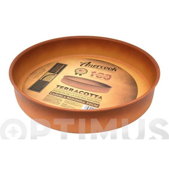 CAZUELA BAJA SIN TAPA ALUMINIO FORJADO TERRACOTA 32 CM - INDUCCION ANERCOOK .