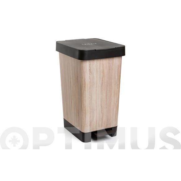 CUBO PEDAL DECORADO SMART MADERA 25L-WOOD