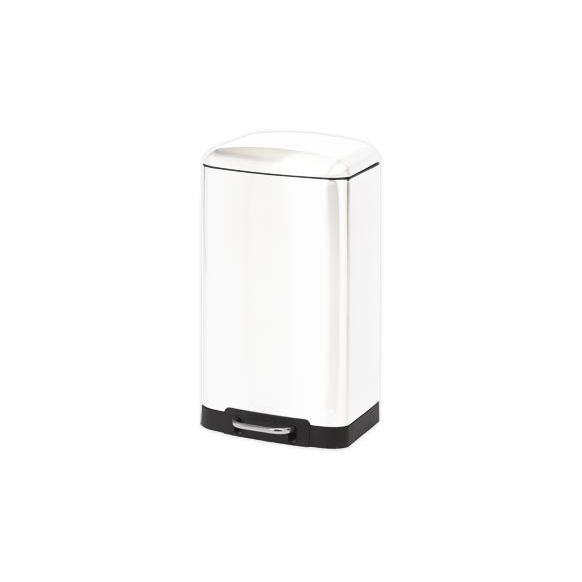 CUBO PEDAL RECTANGULAR METALICO 30 LT. BLANCO PLAY