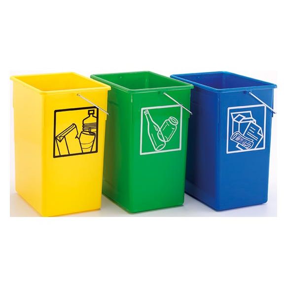 CUBO RECICLAJE 15L. VERDE20X28X34