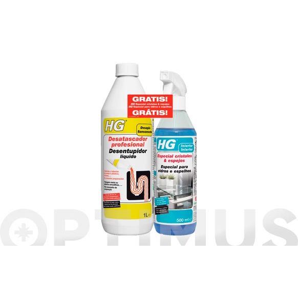 DESATASCADOR POTENTE 1L REGALO LIMPIACRISTALES Y ESPEJOS 500 ML HG