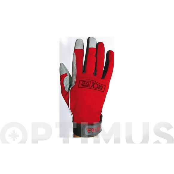 GUANTE CUERO SINTÉTICO CON ELASTANO CIERRE VELCRO COLOR ROJO CARTONCILLO  H270R/9  JUBA .