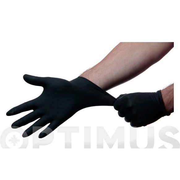 GUANTE DESECHABLE NITRILO NEGRO SIN POLVO 100 UDS TALLA - M SANICEN