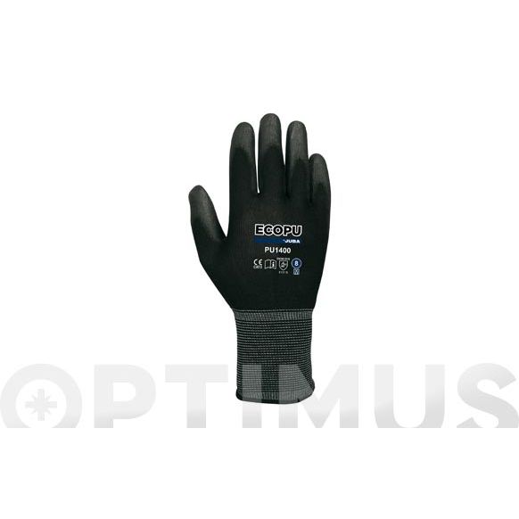 GUANTE NYLON CON PALMA RECUBIERTA DE POLIURETANO NEGRO TALLA 11 BPU1400/11  JUBA .