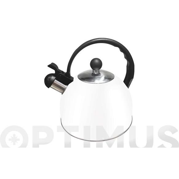 HERVIDOR PAVA INOX BLANCO MATE OROLEY CON CAPACIDAD PARA 2,5 LITROS (APTO PARA INDUCCIÓN) .