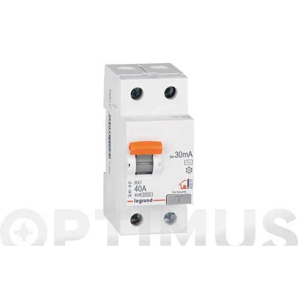 INTERRUPTOR DIFERENCIAL 2 POLOS 25 AMP, 0.30 MA. LEGRAND 