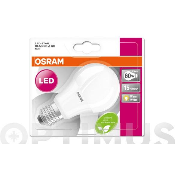 LAMPARA LED ESTANDAR 806 LM E-27 9,5 WT 4000K LUZ BLANCA OSRAM