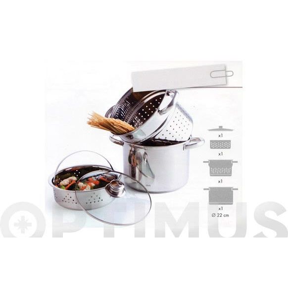 OLLA PASTA/VAPOR SET 3 PZAS GASTRO FRESH