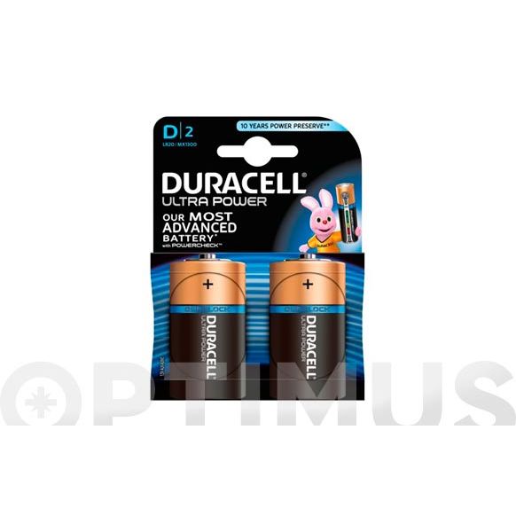 PILA ALCALINA ULTRA POWER LR20 D BLISTER 2 UDS DURACELL