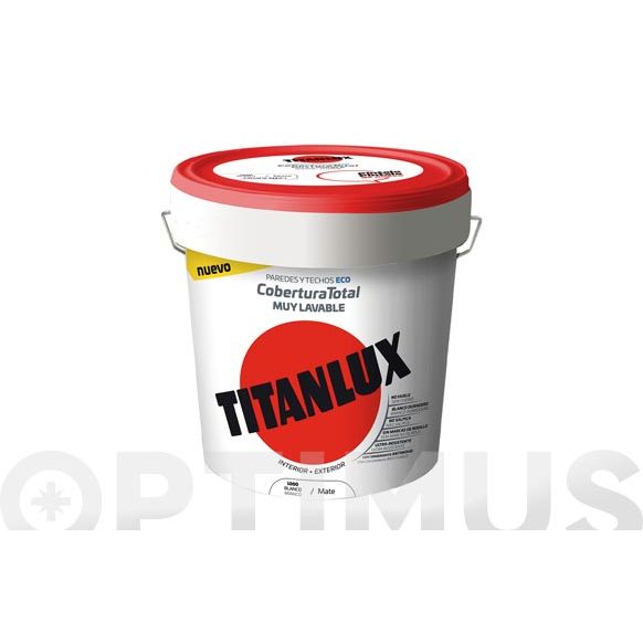 PINTURA PLÁSTICA PARA FACHADAS COBERTURA TOTAL 15L EXTERIOR MATE TITANLUX