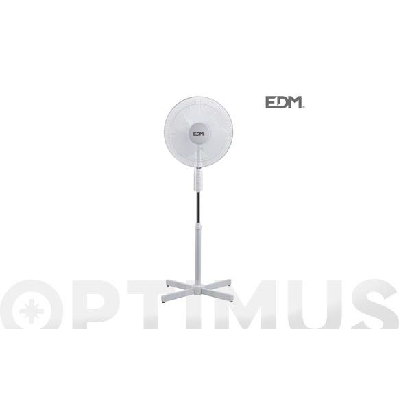 VENTILADOR DE PIE BLANCO CON BASE REDONDA 45W Ø 40CM EDM