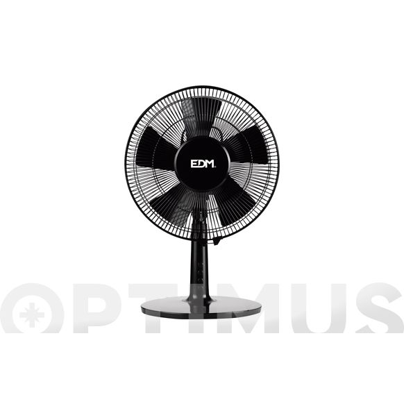 VENTILADOR DE SOBREMESA NEGRO 40W 30CM 3 VELOCIDADES & OSCILANTE EDM