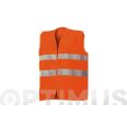 CHALECO BÁSICO 100% POLIÉSTER CON BANDAS REFLECTANTES Y CIERRE VELCRO NARANJA FLUOR TALLA XL