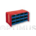 CLASIFICADOR APILABLE PLASTICO NEGRO Y ROJO 12 GAVETAS (170MM*360MM*190MM)