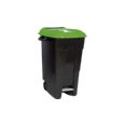 CONTENEDOR NEGRO CON PEDAL 120L-TAPA VERDE TAYG