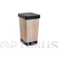 CUBO PEDAL DECORADO SMART MADERA 25L-WOOD