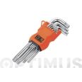 LLAVE TORX INVIOLABLE LARGA JUEGO 9 PIEZAS T9 A T55