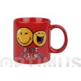 MUG CERAMICA SMILEY 330 ML BEST FRIENDS-ROJO QF+