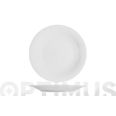 PLATO PORCELANA GRABADO BLANCO LLANO-27 CM