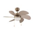 VENTILADOR TECHO 50 WT 80 CM TAUPE LUZ LED